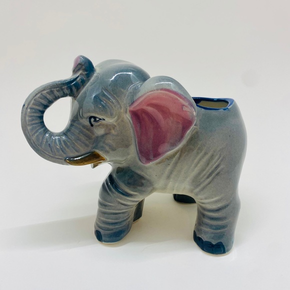 Vintage Porcelain Elephant Planter - Picture 1 of 6